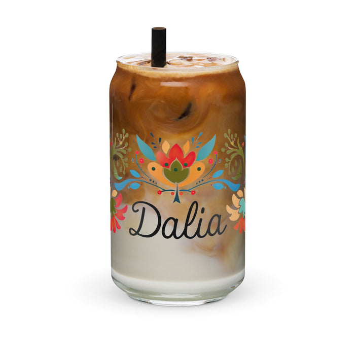 Dalia Exclusive Name Art Piece Can-Shaped Glass Home Office Work Mexican Spanish Pride Gift Cup One-Of-A-Kind Calligraphy Glass | D19 Mexicada