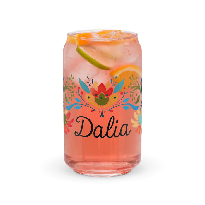 Dalia Exclusive Name Art Piece Can-Shaped Glass Home Office Work Mexican Spanish Pride Gift Cup One-Of-A-Kind Calligraphy Glass | D19 Mexicada