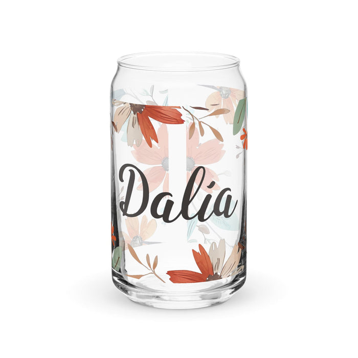 Dalia Exclusive Name Art Piece Can-Shaped Glass Home Office Work Mexican Spanish Pride Gift Cup One-Of-A-Kind Calligraphy Glass | D2 Mexicada 16 oz