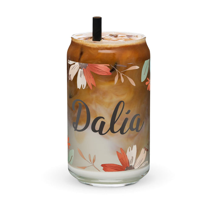 Dalia Exclusive Name Art Piece Can-Shaped Glass Home Office Work Mexican Spanish Pride Gift Cup One-Of-A-Kind Calligraphy Glass | D2 Mexicada