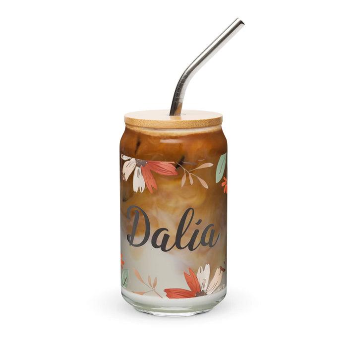 Dalia Exclusive Name Art Piece Can-Shaped Glass Home Office Work Mexican Spanish Pride Gift Cup One-Of-A-Kind Calligraphy Glass | D2 Mexicada