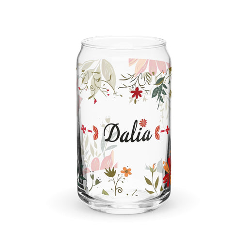 Dalia Exclusive Name Art Piece Can-Shaped Glass Home Office Work Mexican Spanish Pride Gift Cup One-Of-A-Kind Calligraphy Glass | D20 Mexicada 16 oz