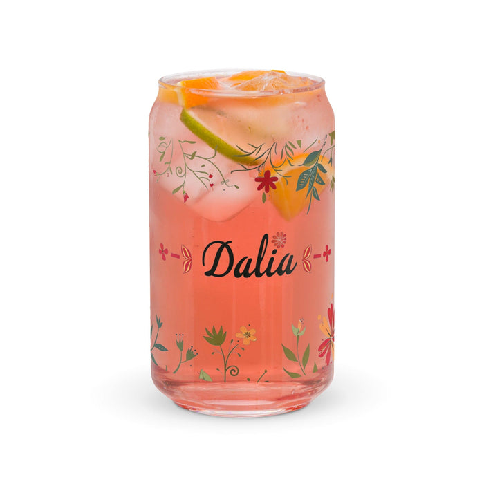 Dalia Exclusive Name Art Piece Can-Shaped Glass Home Office Work Mexican Spanish Pride Gift Cup One-Of-A-Kind Calligraphy Glass | D20 Mexicada