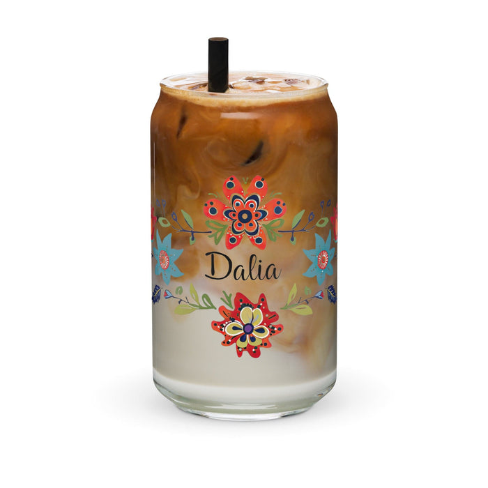 Dalia Exclusive Name Art Piece Can-Shaped Glass Home Office Work Mexican Spanish Pride Gift Cup One-Of-A-Kind Calligraphy Glass | D24 Mexicada