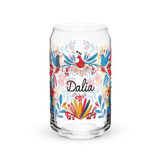 Dalia Exclusive Name Art Piece Can-Shaped Glass Home Office Work Mexican Spanish Pride Gift Cup One-Of-A-Kind Calligraphy Glass | D25 Mexicada 16 oz