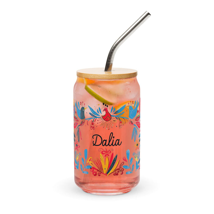 Dalia Exclusive Name Art Piece Can-Shaped Glass Home Office Work Mexican Spanish Pride Gift Cup One-Of-A-Kind Calligraphy Glass | D25 Mexicada