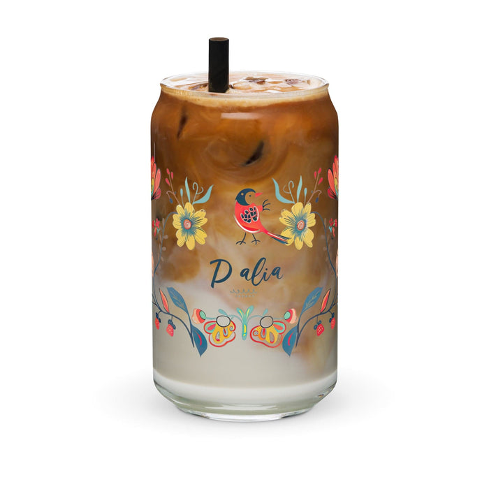 Dalia Exclusive Name Art Piece Can-Shaped Glass Home Office Work Mexican Spanish Pride Gift Cup One-Of-A-Kind Calligraphy Glass | D27 Mexicada