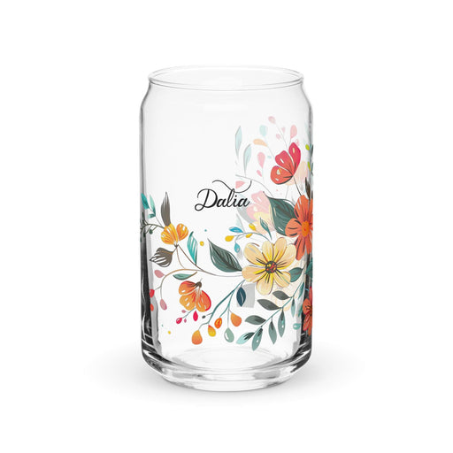 Dalia Exclusive Name Art Piece Can-Shaped Glass Home Office Work Mexican Spanish Pride Gift Cup One-Of-A-Kind Calligraphy Glass | D3 Mexicada 16 oz