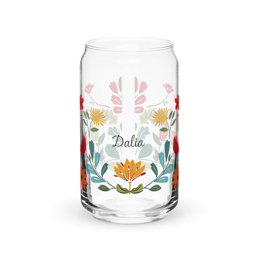 Dalia Exclusive Name Art Piece Can-Shaped Glass Home Office Work Mexican Spanish Pride Gift Cup One-Of-A-Kind Calligraphy Glass | D4 Mexicada 16 oz