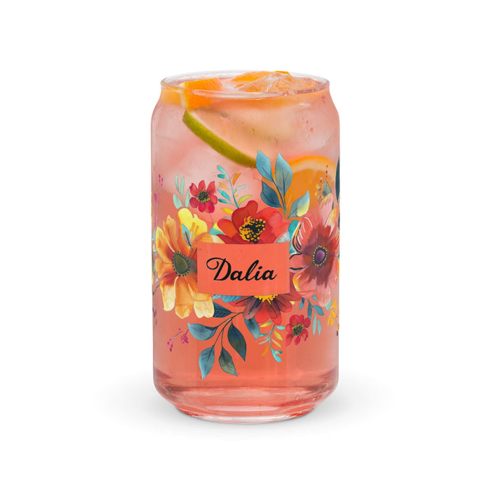 Dalia Exclusive Name Art Piece Can-Shaped Glass Home Office Work Mexican Spanish Pride Gift Cup One-Of-A-Kind Calligraphy Glass | D5 Mexicada