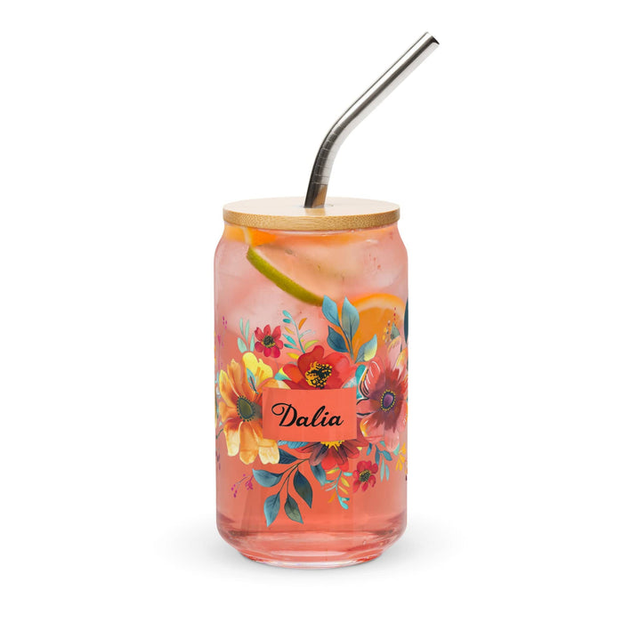 Dalia Exclusive Name Art Piece Can-Shaped Glass Home Office Work Mexican Spanish Pride Gift Cup One-Of-A-Kind Calligraphy Glass | D5 Mexicada