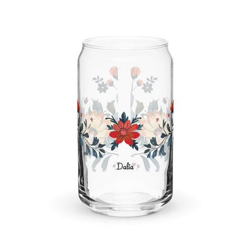 Dalia Exclusive Name Art Piece Can-Shaped Glass Home Office Work Mexican Spanish Pride Gift Cup One-Of-A-Kind Calligraphy Glass | D6 Mexicada 16 oz