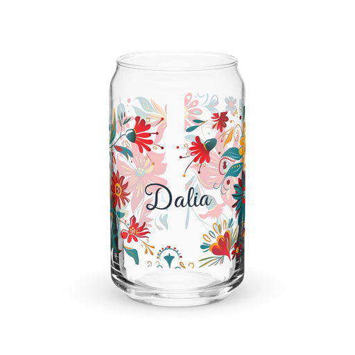 Dalia Exclusive Name Art Piece Can-Shaped Glass Home Office Work Mexican Spanish Pride Gift Cup One-Of-A-Kind Calligraphy Glass | D8 Mexicada 16 oz