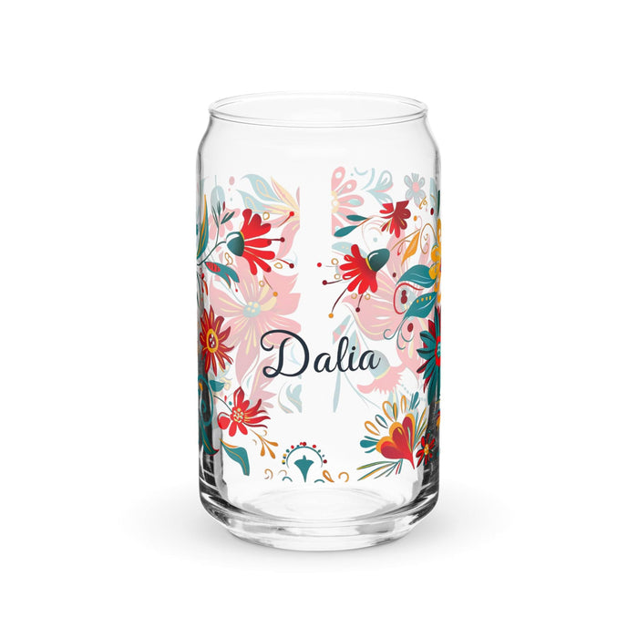 Dalia Exclusive Name Art Piece Can-Shaped Glass Home Office Work Mexican Spanish Pride Gift Cup One-Of-A-Kind Calligraphy Glass | D8 Mexicada 16 oz