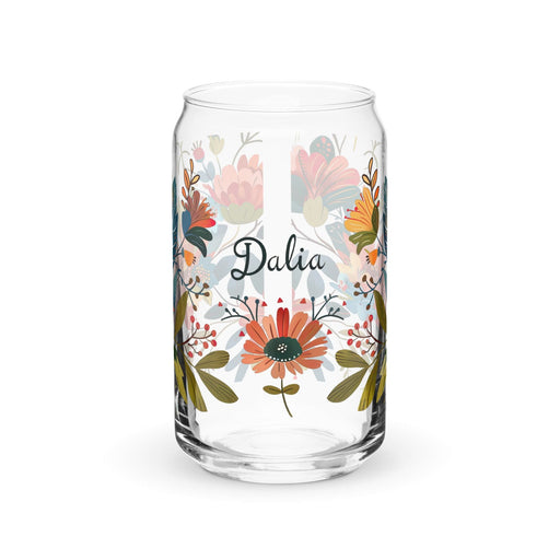 Dalia Exclusive Name Art Piece Can-Shaped Glass Home Office Work Mexican Spanish Pride Gift Cup One-Of-A-Kind Calligraphy Glass | D9 Mexicada 16 oz