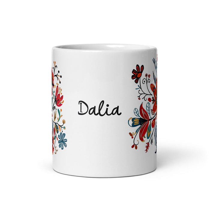 Dalia Exclusive Name Art Piece Home Office Work Coffee Mug Mexican Spanish Pride Gift Cup One-Of-A-Kind Calligraphy White Glossy Mug | D11 Mexicada