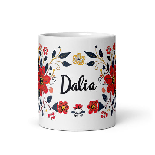 Dalia Exclusive Name Art Piece Home Office Work Coffee Mug Mexican Spanish Pride Gift Cup One-Of-A-Kind Calligraphy White Glossy Mug | D13 Mexicada