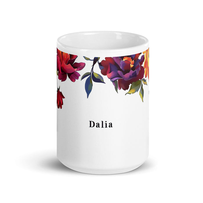 Dalia Exclusive Name Art Piece Home Office Work Coffee Mug Mexican Spanish Pride Gift Cup One-Of-A-Kind Calligraphy White Glossy Mug | D14 Mexicada