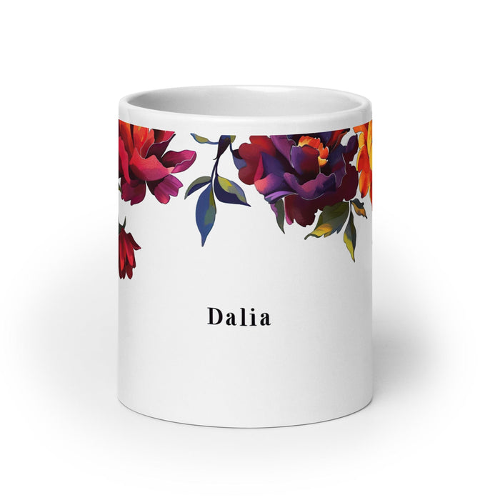 Dalia Exclusive Name Art Piece Home Office Work Coffee Mug Mexican Spanish Pride Gift Cup One-Of-A-Kind Calligraphy White Glossy Mug | D14 Mexicada