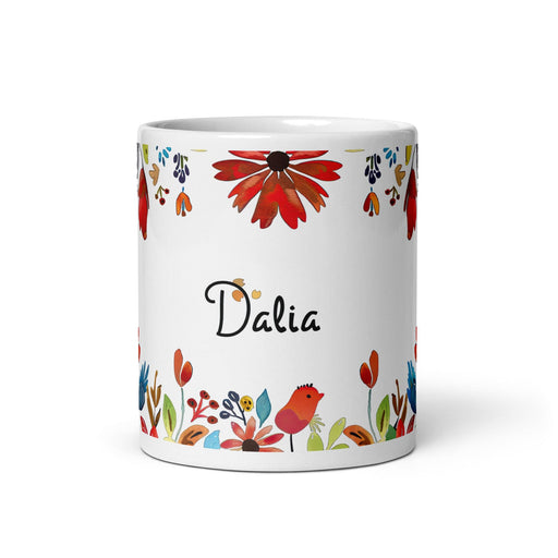 Dalia Exclusive Name Art Piece Home Office Work Coffee Mug Mexican Spanish Pride Gift Cup One-Of-A-Kind Calligraphy White Glossy Mug | D15 Mexicada