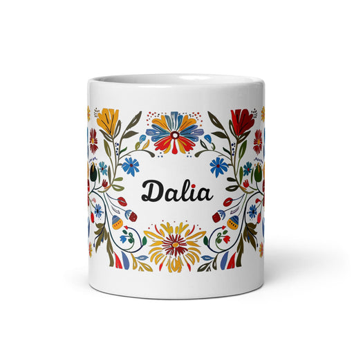 Dalia Exclusive Name Art Piece Home Office Work Coffee Mug Mexican Spanish Pride Gift Cup One-Of-A-Kind Calligraphy White Glossy Mug | D18 Mexicada