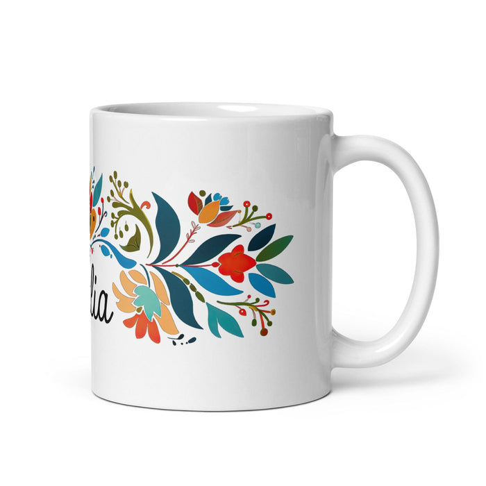 Dalia Exclusive Name Art Piece Home Office Work Coffee Mug Mexican Spanish Pride Gift Cup One-Of-A-Kind Calligraphy White Glossy Mug | D19 Mexicada 11 oz