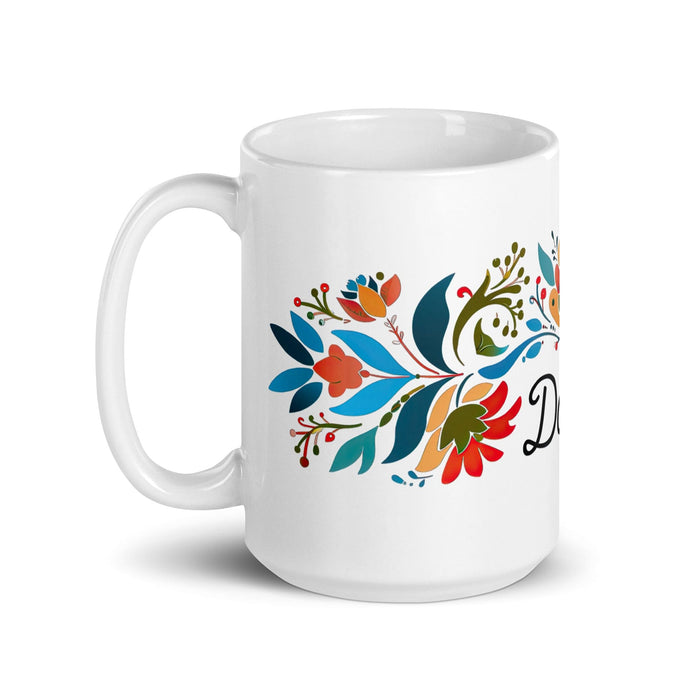 Dalia Exclusive Name Art Piece Home Office Work Coffee Mug Mexican Spanish Pride Gift Cup One-Of-A-Kind Calligraphy White Glossy Mug | D19 Mexicada