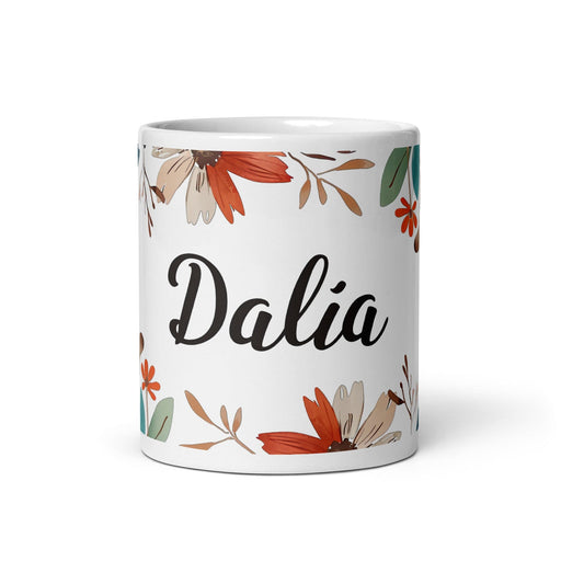 Dalia Exclusive Name Art Piece Home Office Work Coffee Mug Mexican Spanish Pride Gift Cup One-Of-A-Kind Calligraphy White Glossy Mug | D2 Mexicada