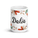 Dalia Exclusive Name Art Piece Home Office Work Coffee Mug Mexican Spanish Pride Gift Cup One-Of-A-Kind Calligraphy White Glossy Mug | D2 Mexicada