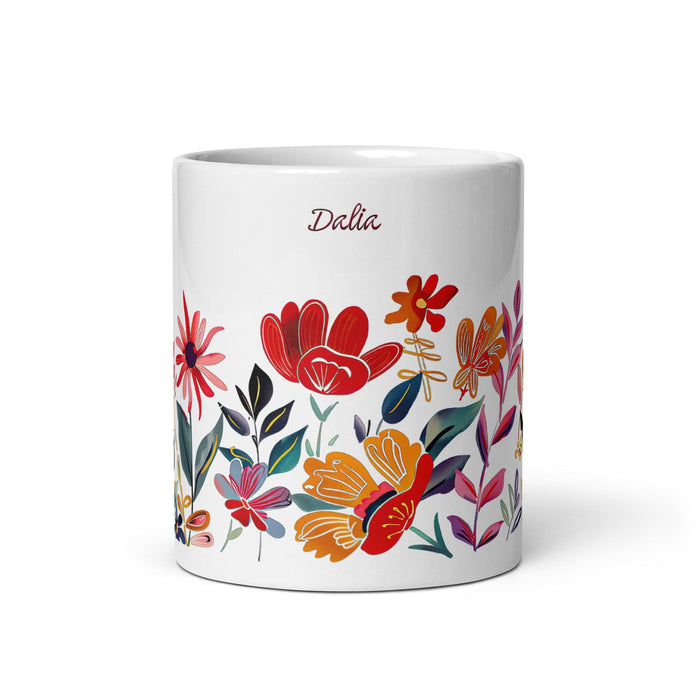 Dalia Exclusive Name Art Piece Home Office Work Coffee Mug Mexican Spanish Pride Gift Cup One-Of-A-Kind Calligraphy White Glossy Mug | D22 Mexicada