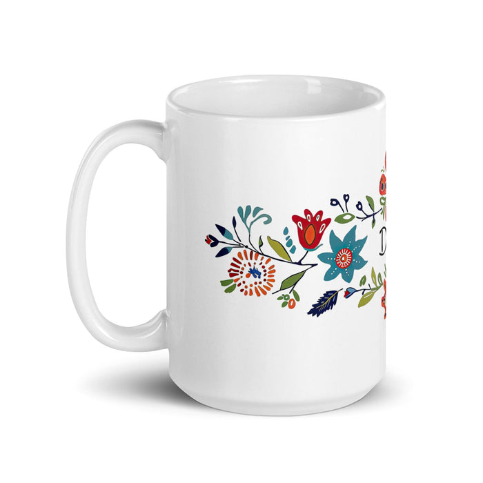 Dalia Exclusive Name Art Piece Home Office Work Coffee Mug Mexican Spanish Pride Gift Cup One-Of-A-Kind Calligraphy White Glossy Mug | D24 Mexicada