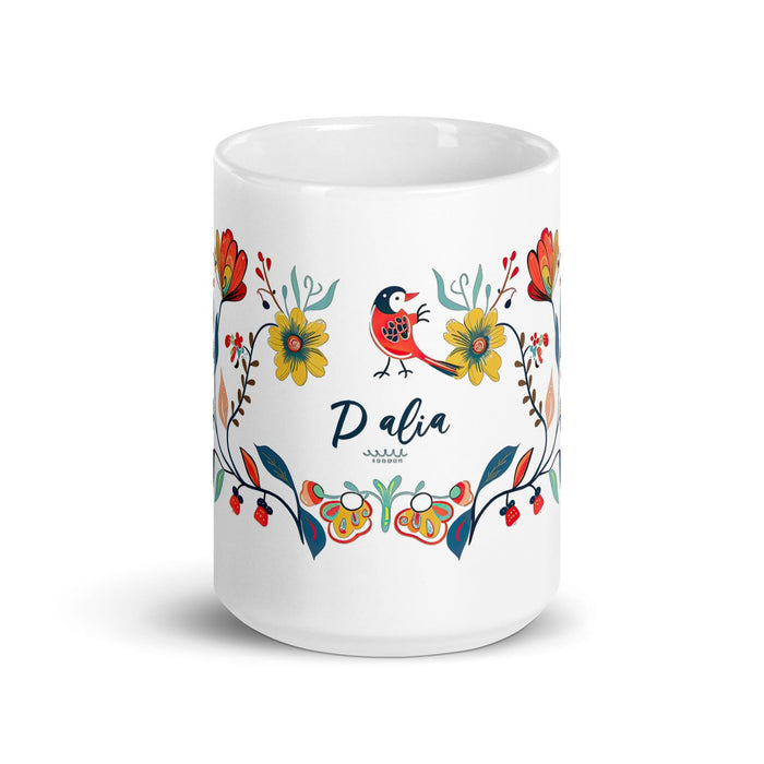 Dalia Exclusive Name Art Piece Home Office Work Coffee Mug Mexican Spanish Pride Gift Cup One-Of-A-Kind Calligraphy White Glossy Mug | D27 Mexicada