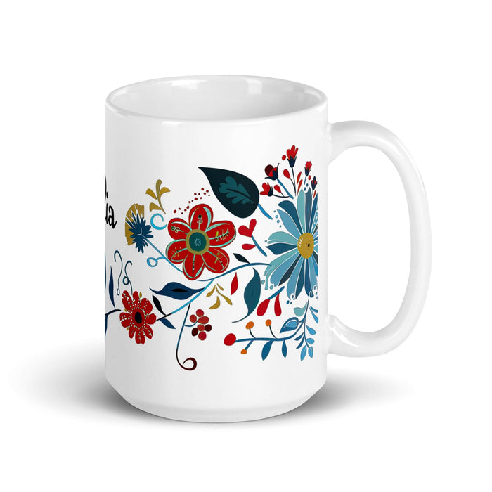 Dalia Exclusive Name Art Piece Home Office Work Coffee Mug Mexican Spanish Pride Gift Cup One-Of-A-Kind Calligraphy White Glossy Mug | D29 Mexicada 15 oz