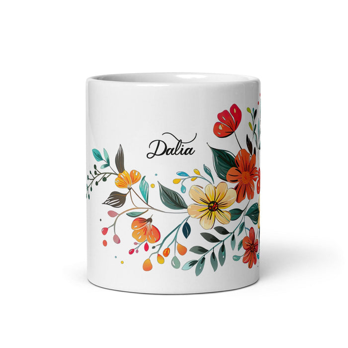 Dalia Exclusive Name Art Piece Home Office Work Coffee Mug Mexican Spanish Pride Gift Cup One-Of-A-Kind Calligraphy White Glossy Mug | D3 Mexicada