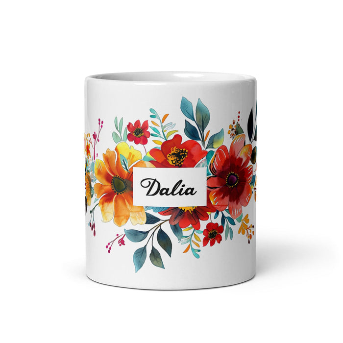 Dalia Exclusive Name Art Piece Home Office Work Coffee Mug Mexican Spanish Pride Gift Cup One-Of-A-Kind Calligraphy White Glossy Mug | D5 Mexicada