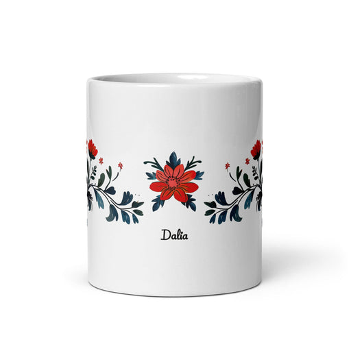 Dalia Exclusive Name Art Piece Home Office Work Coffee Mug Mexican Spanish Pride Gift Cup One-Of-A-Kind Calligraphy White Glossy Mug | D6 Mexicada