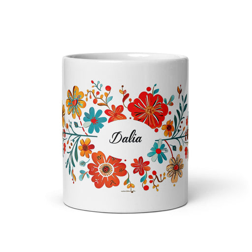 Dalia Exclusive Name Art Piece Home Office Work Coffee Mug Mexican Spanish Pride Gift Cup One-Of-A-Kind Calligraphy White Glossy Mug | D7 Mexicada