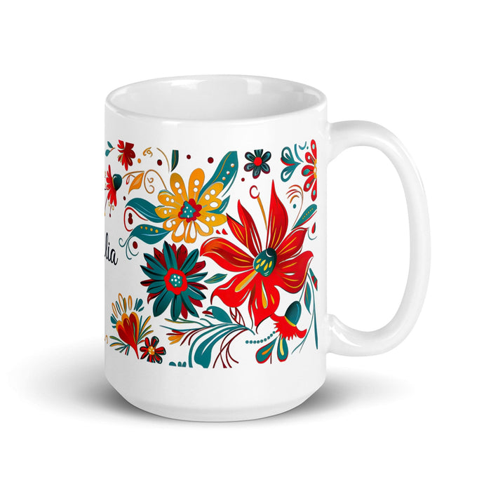 Dalia Exclusive Name Art Piece Home Office Work Coffee Mug Mexican Spanish Pride Gift Cup One-Of-A-Kind Calligraphy White Glossy Mug | D8 Mexicada 15 oz