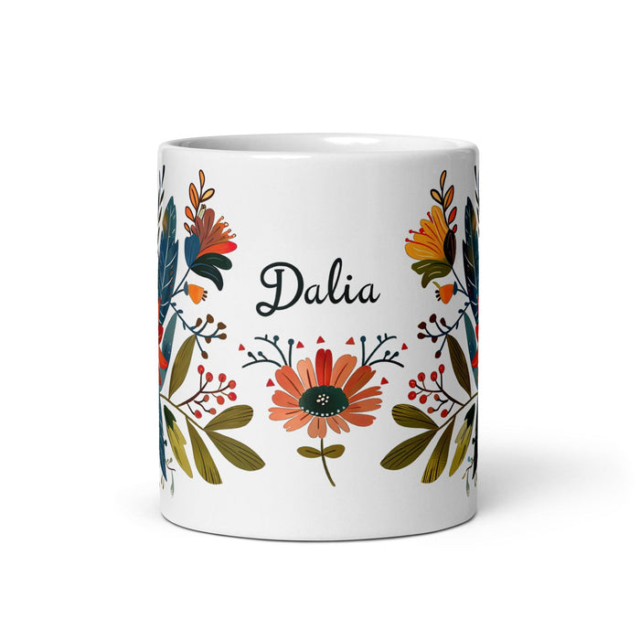 Dalia Exclusive Name Art Piece Home Office Work Coffee Mug Mexican Spanish Pride Gift Cup One-Of-A-Kind Calligraphy White Glossy Mug | D9 Mexicada