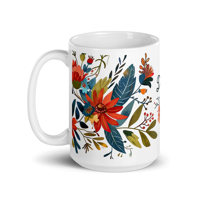 Dalia Exclusive Name Art Piece Home Office Work Coffee Mug Mexican Spanish Pride Gift Cup One-Of-A-Kind Calligraphy White Glossy Mug | D9 Mexicada