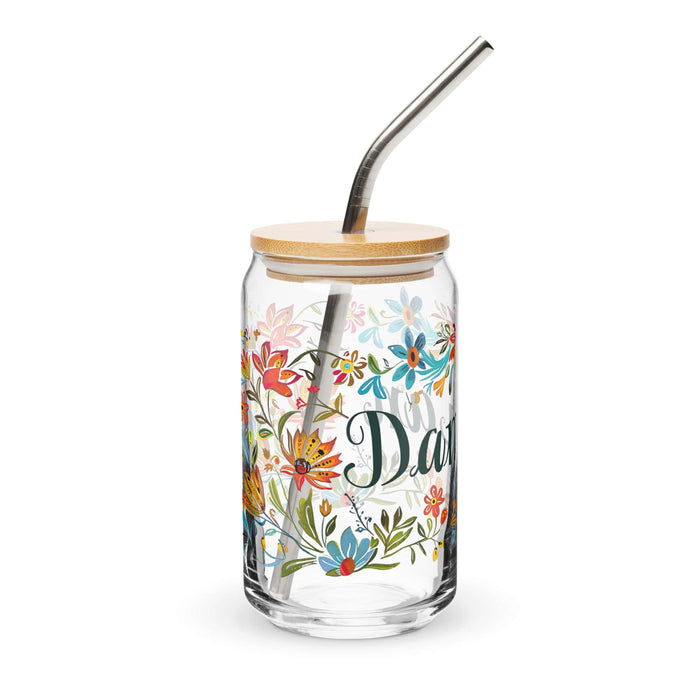 Damian Exclusive Name Art Piece Can-Shaped Glass Home Office Work Mexican Spanish Pride Gift Cup One-Of-A-Kind Calligraphy Glass | D5 Mexicada