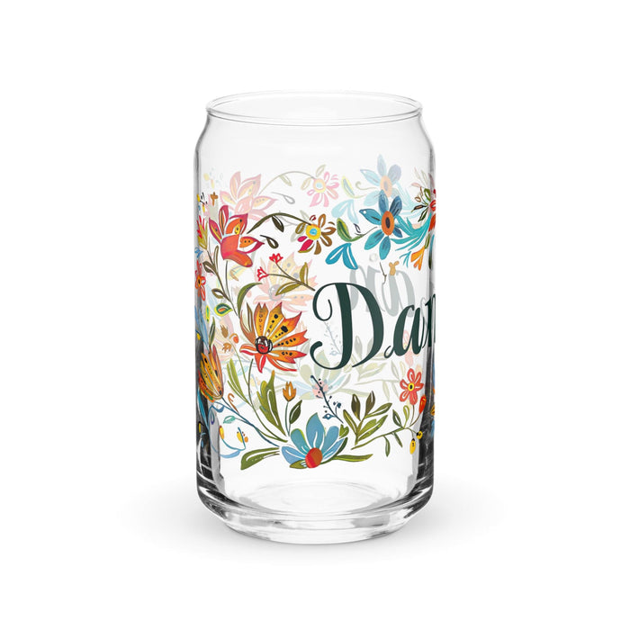 Damian Exclusive Name Art Piece Can-Shaped Glass Home Office Work Mexican Spanish Pride Gift Cup One-Of-A-Kind Calligraphy Glass | D5 Mexicada