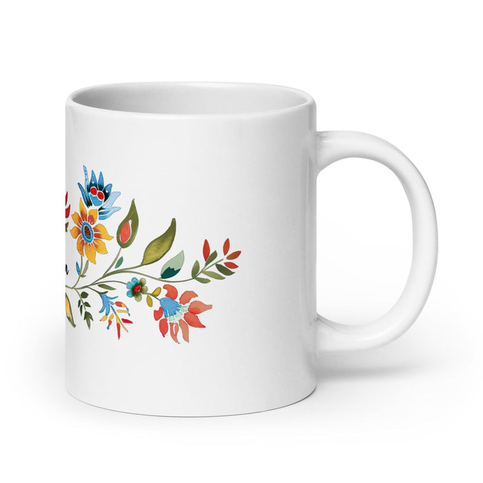 Damian Exclusive Name Art Piece Home Office Work Coffee Mug Mexican Spanish Pride Gift Cup One-Of-A-Kind Calligraphy White Glossy Mug | D1 Mexicada 20 oz