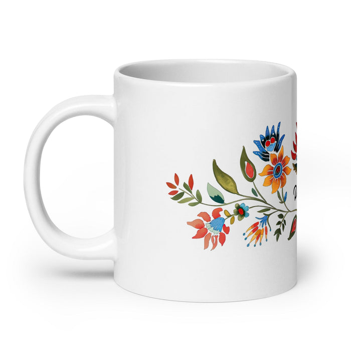 Damian Exclusive Name Art Piece Home Office Work Coffee Mug Mexican Spanish Pride Gift Cup One-Of-A-Kind Calligraphy White Glossy Mug | D1 Mexicada