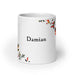 Damian Exclusive Name Art Piece Home Office Work Coffee Mug Mexican Spanish Pride Gift Cup One-Of-A-Kind Calligraphy White Glossy Mug | D10 Mexicada