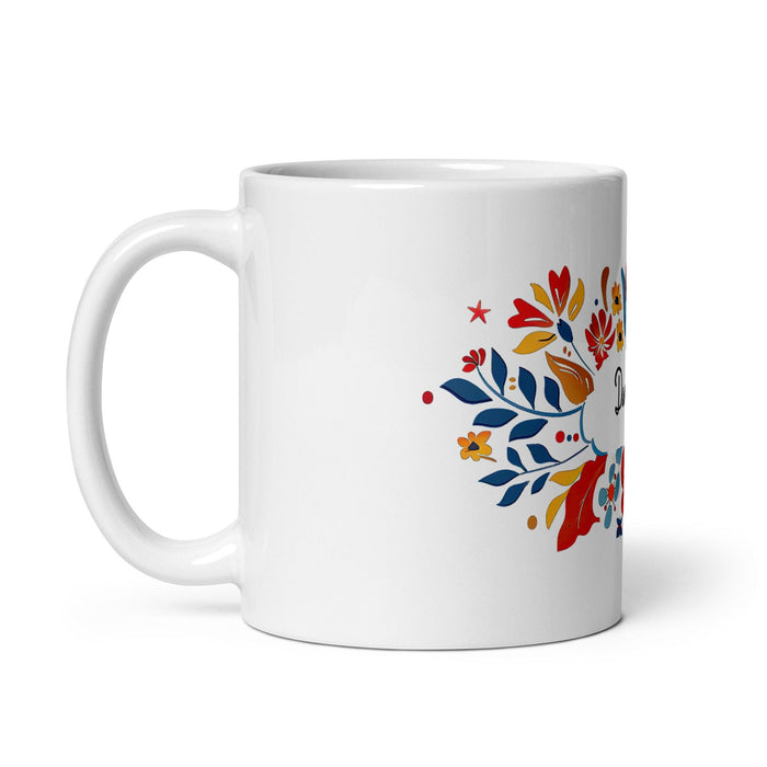 Damian Exclusive Name Art Piece Home Office Work Coffee Mug Mexican Spanish Pride Gift Cup One-Of-A-Kind Calligraphy White Glossy Mug | D10 Mexicada