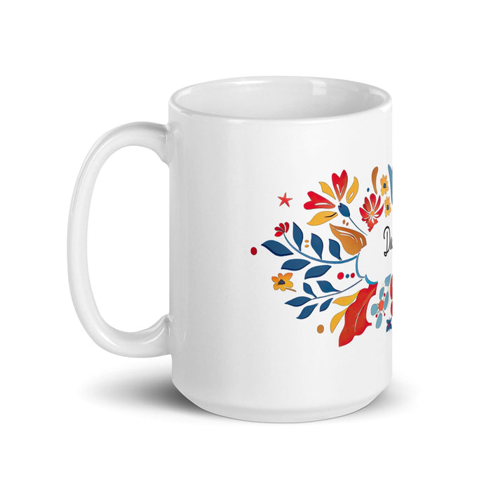 Damian Exclusive Name Art Piece Home Office Work Coffee Mug Mexican Spanish Pride Gift Cup One-Of-A-Kind Calligraphy White Glossy Mug | D10 Mexicada