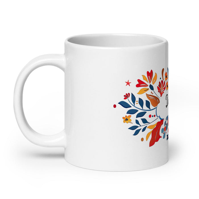 Damian Exclusive Name Art Piece Home Office Work Coffee Mug Mexican Spanish Pride Gift Cup One-Of-A-Kind Calligraphy White Glossy Mug | D10 Mexicada