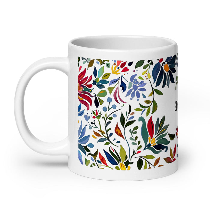 Damian Exclusive Name Art Piece Home Office Work Coffee Mug Mexican Spanish Pride Gift Cup One-Of-A-Kind Calligraphy White Glossy Mug | D14 Mexicada