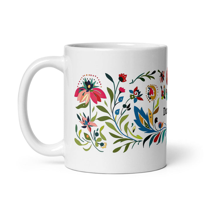 Damian Exclusive Name Art Piece Home Office Work Coffee Mug Mexican Spanish Pride Gift Cup One-Of-A-Kind Calligraphy White Glossy Mug | D14 Mexicada